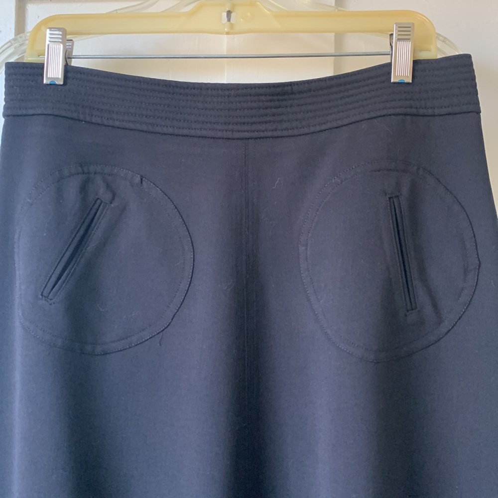 A Line black wool blend skirt
